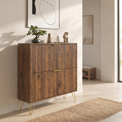 Marlowe Compact Fluted Shoe Cabinet (31.5")