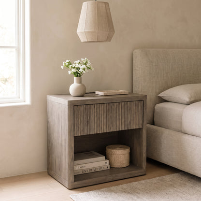 Cendrine Glass-Accented Nightstand