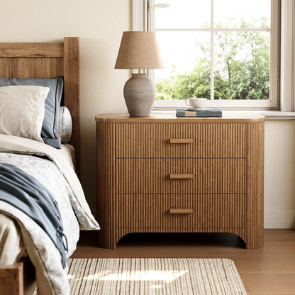 Montaigne Fluted Oak Nightstand (31.5")