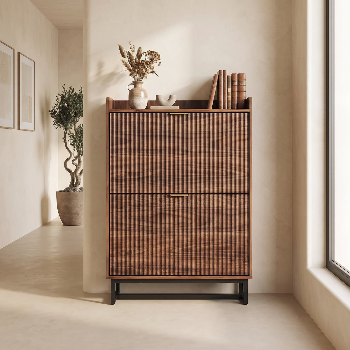 Aveline Elan Fluted Shoe Cabinet (31.5")