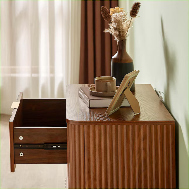 Luscan Walnut Drawer Nightstand (23.6")