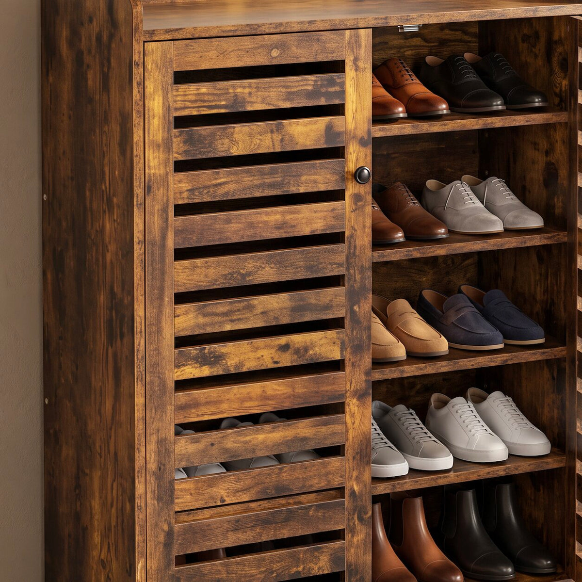 Sylvan Rustic Storage Shoe Cabinet (45.7")
