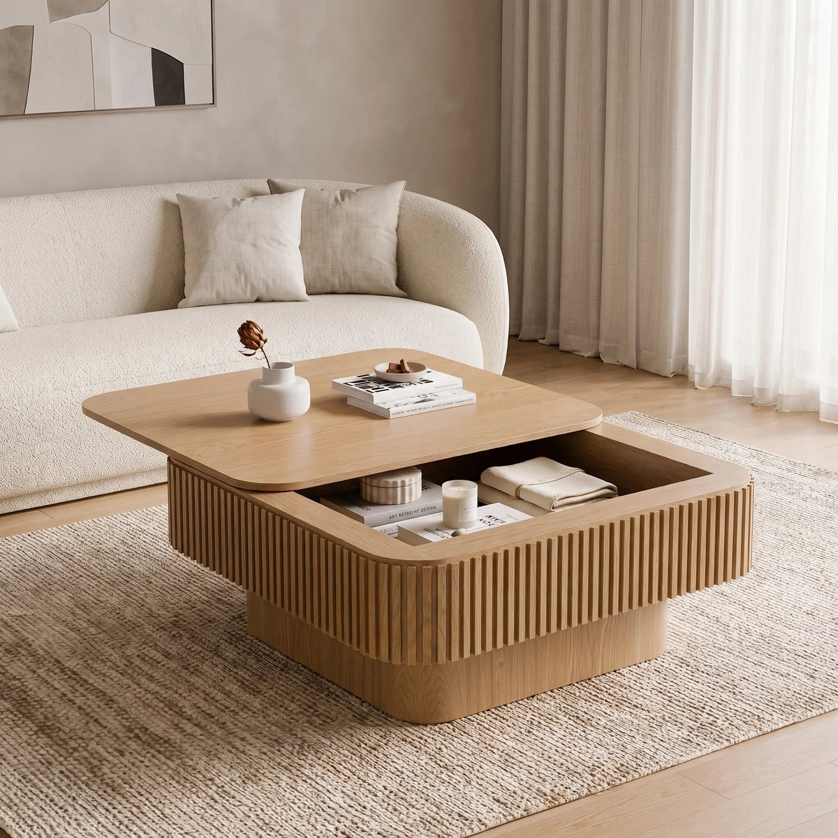 Desmond Natural Square Coffee Table (31")