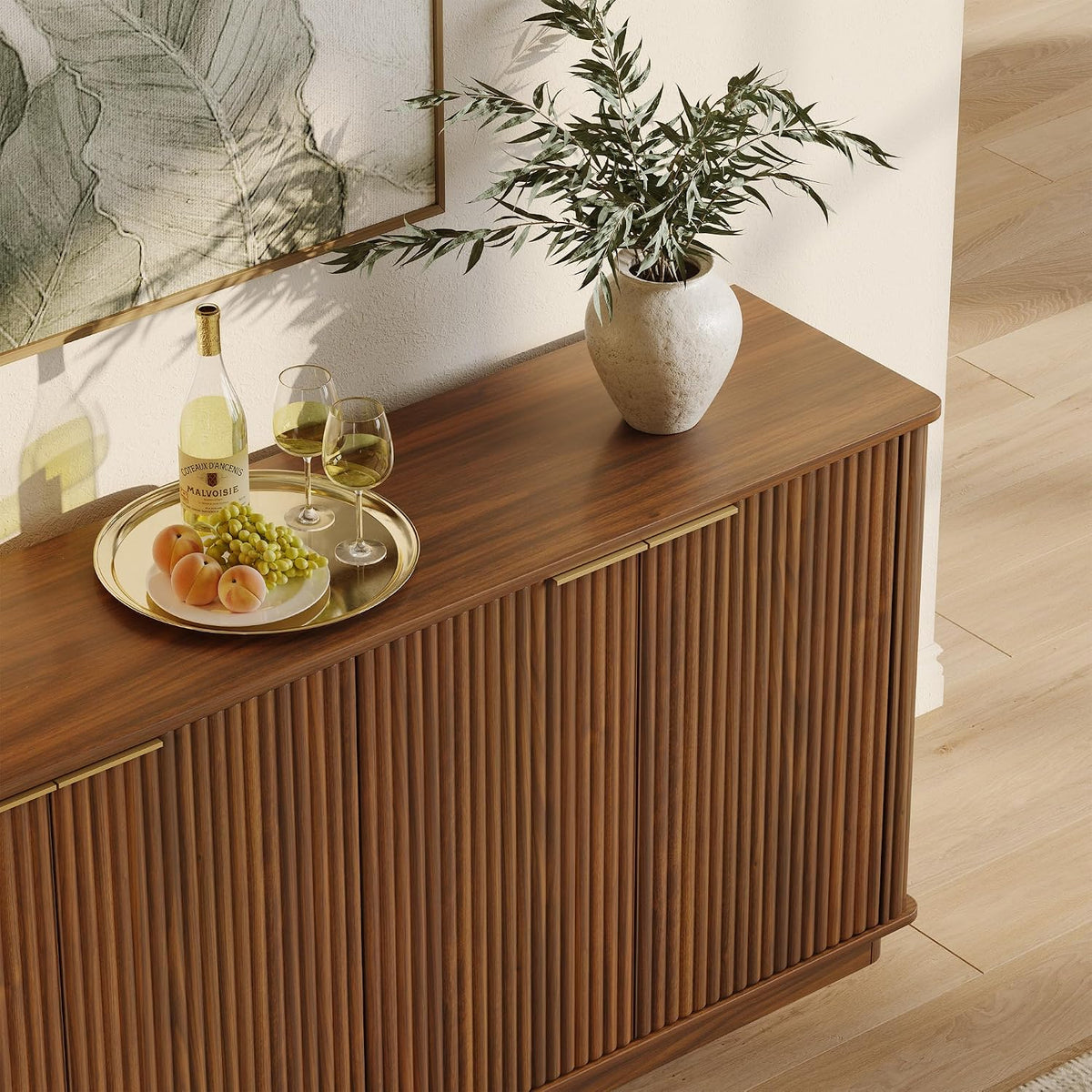 Ismara Walnut Fluted Console Table (67")