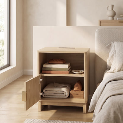 Nerath Natural Fluted Nightstand