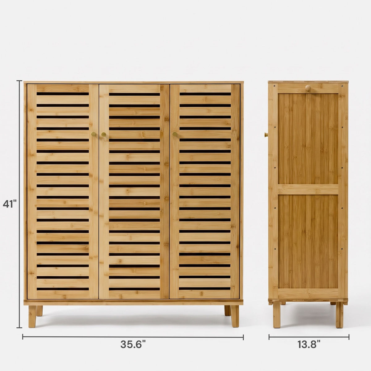 Sorella Bamboo Slatted Shoe Cabinet (35.6")