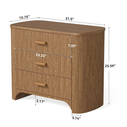 Montaigne Fluted Oak Nightstand (31.5")