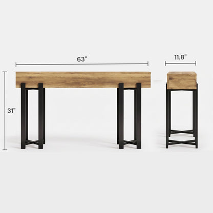 Valcera Iron-Leg Console Table (63")