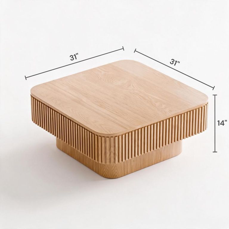 Desmond Natural Square Coffee Table (31")