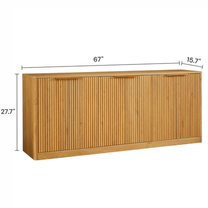 Ismara Natural Fluted Console Table (67")