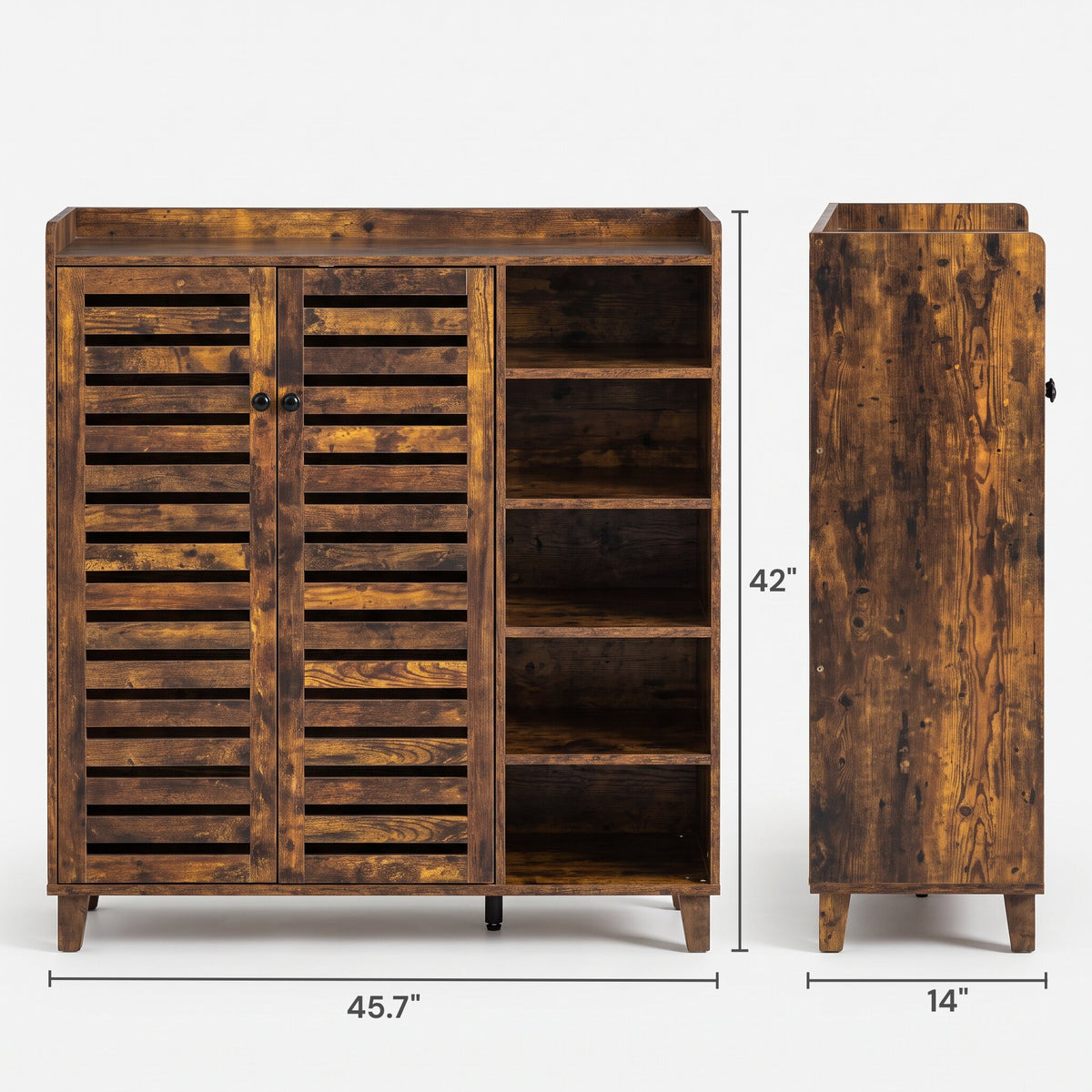 Sylvan Rustic Storage Shoe Cabinet (45.7")