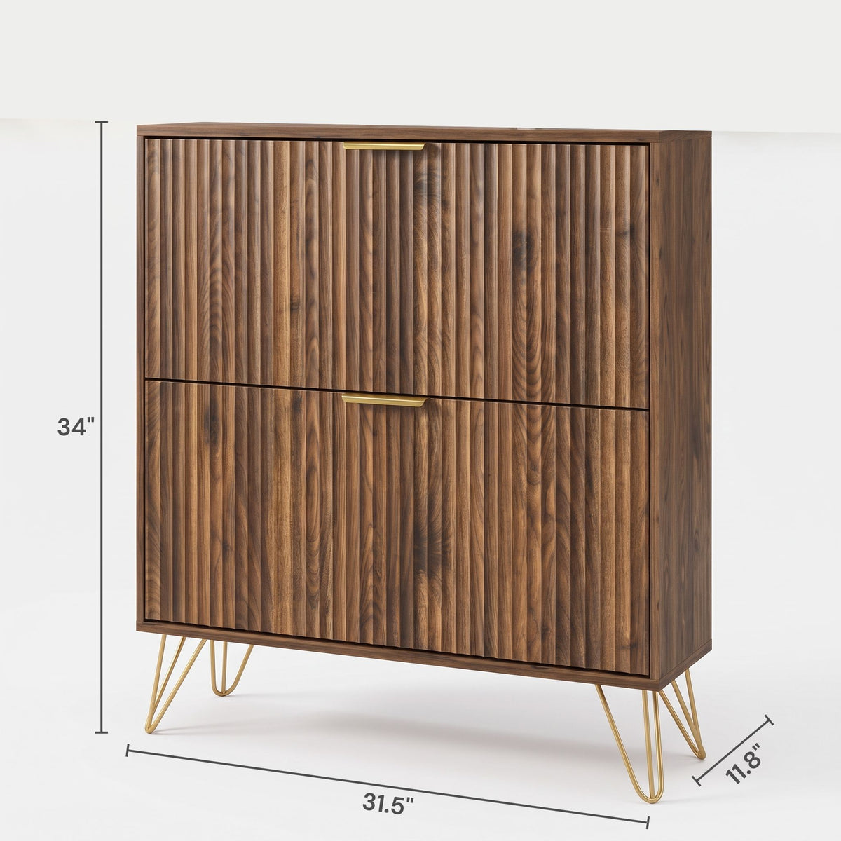 Marlowe Compact Fluted Shoe Cabinet (31.5")