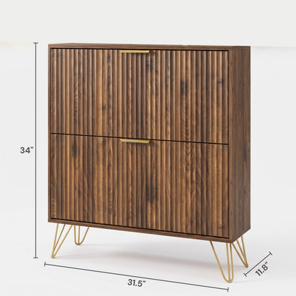Marlowe Compact Fluted Shoe Cabinet (31.5")
