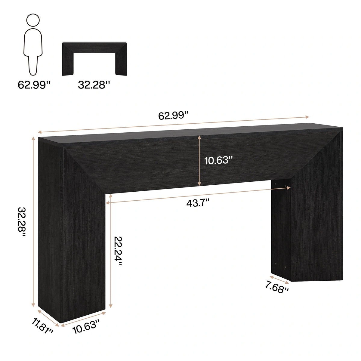 Nocturne Slender Console Table (63")