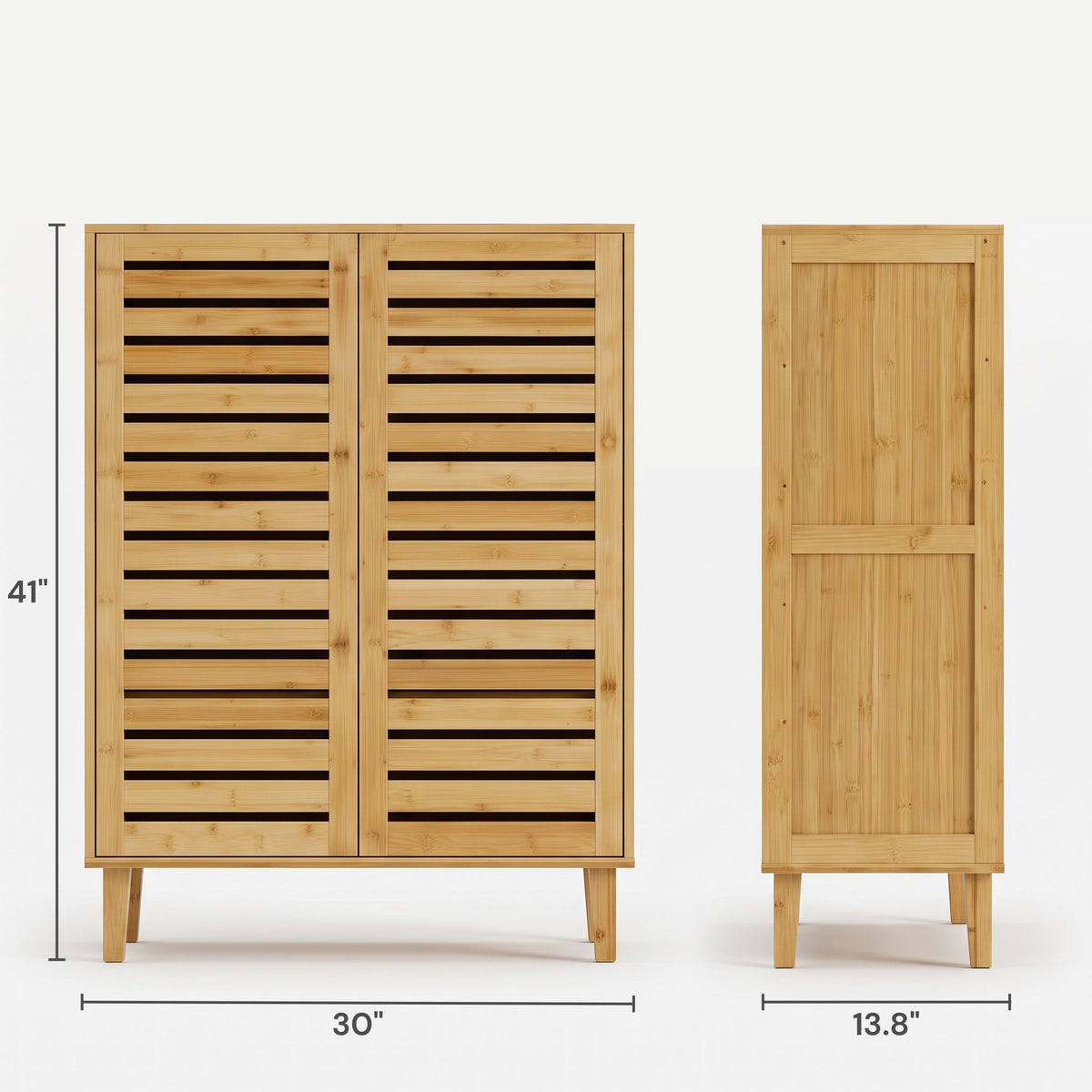 Sorella Compact Bamboo Slatted Shoe Cabinet (30")