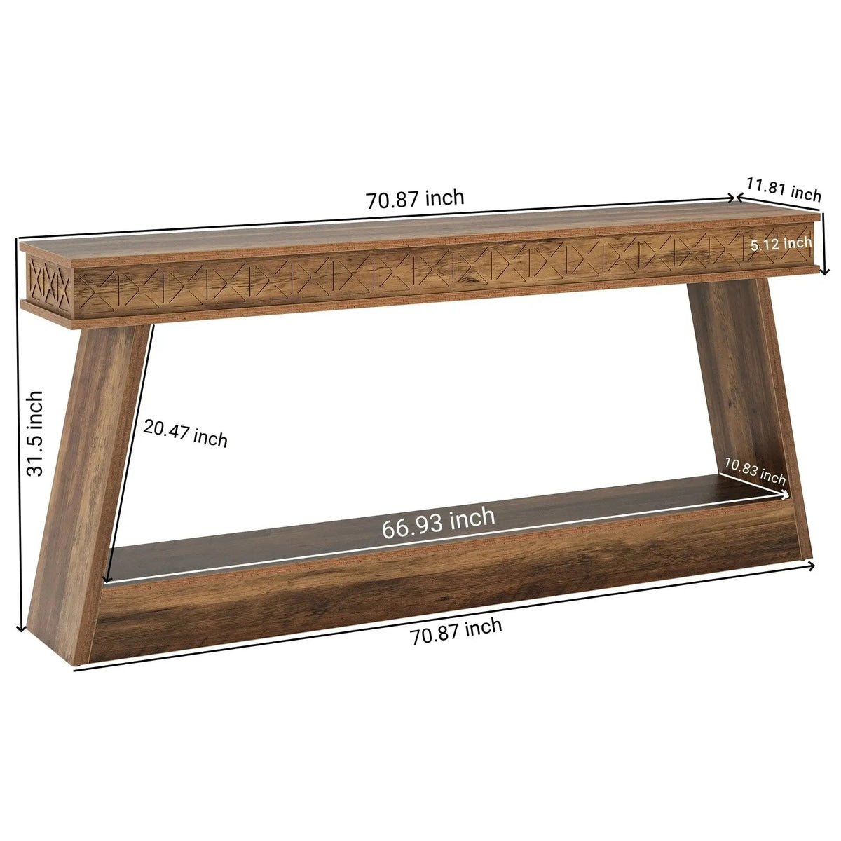 Vallora Open-Shelf Console Table (70")