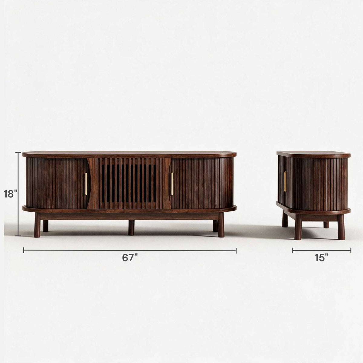 Caldris Mid-Century Media Console (67")