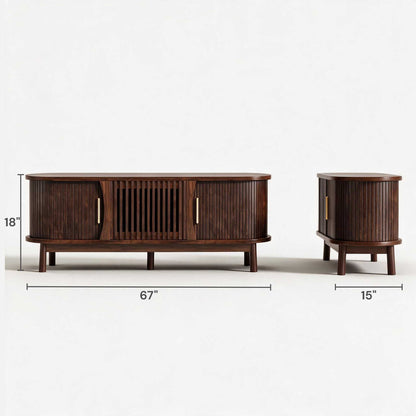 Caldris Mid-Century Media Console (67")