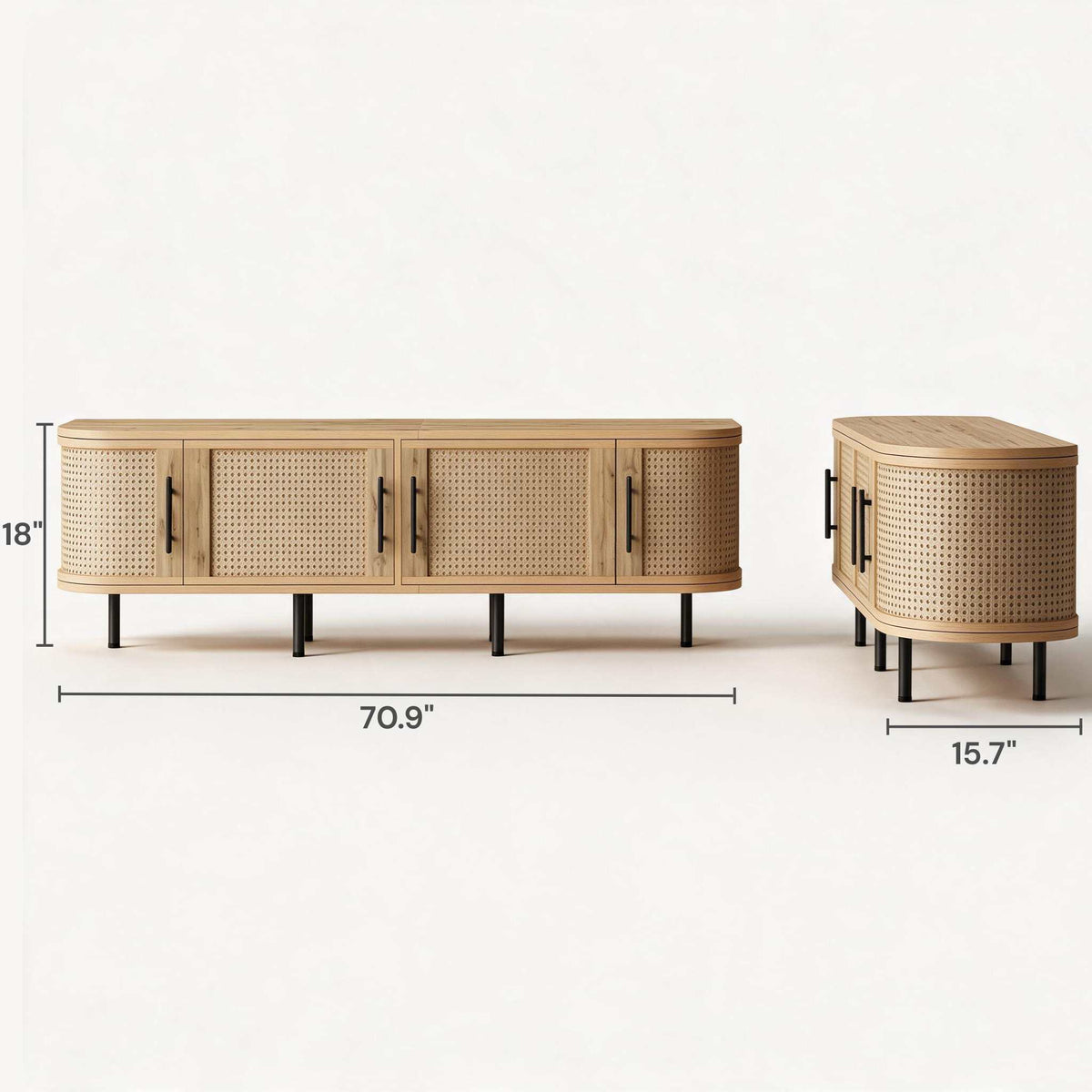Sorell Rattan Media Console (71")