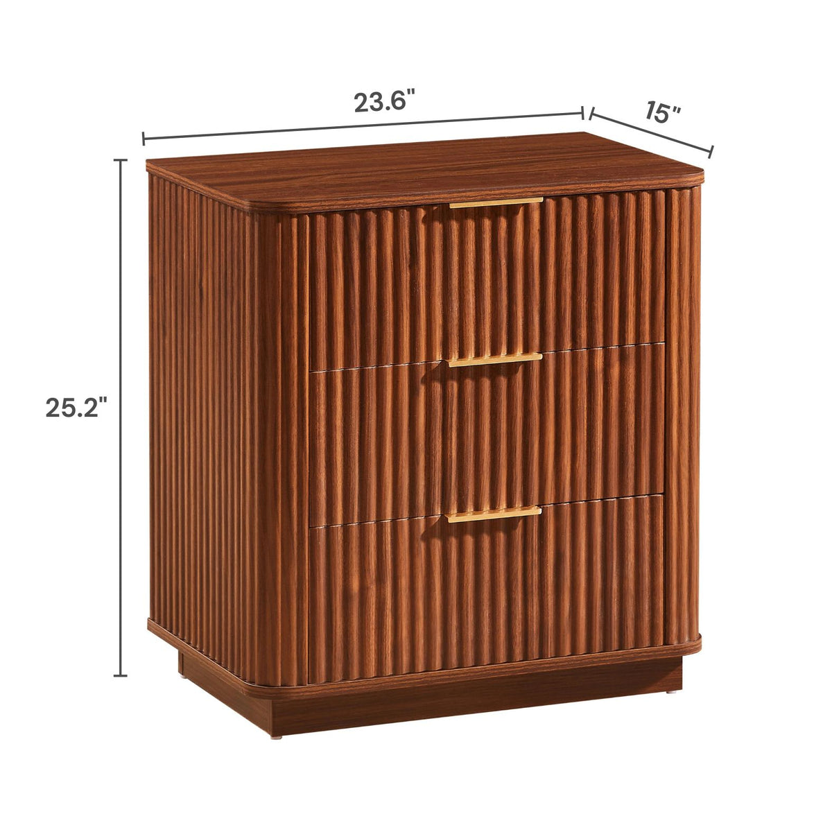 Luscan Walnut Drawer Nightstand (23.6")