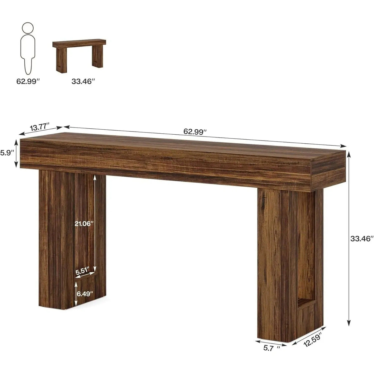 Esmont Brown Console Table (63")