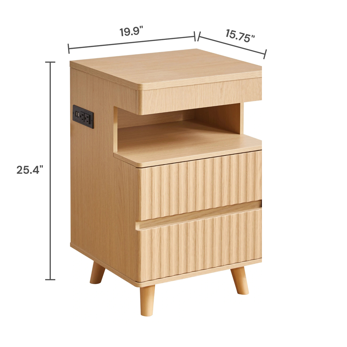 Brisane Fluted Nightstand
