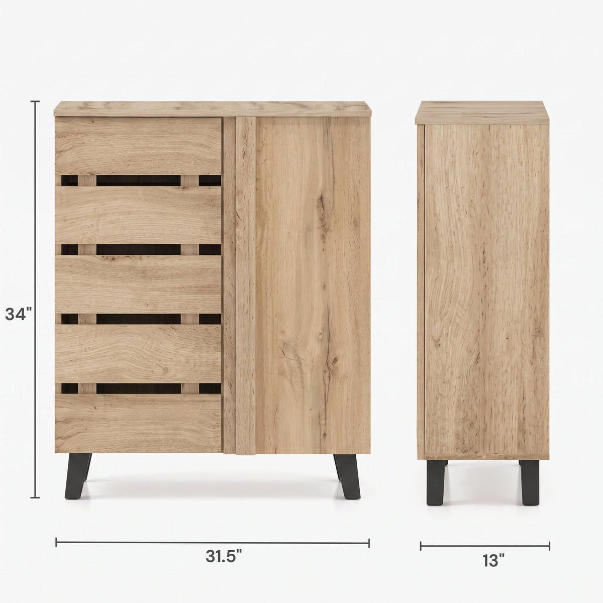 Calloway Louvered Storage Shoe Cabinet (31.5")