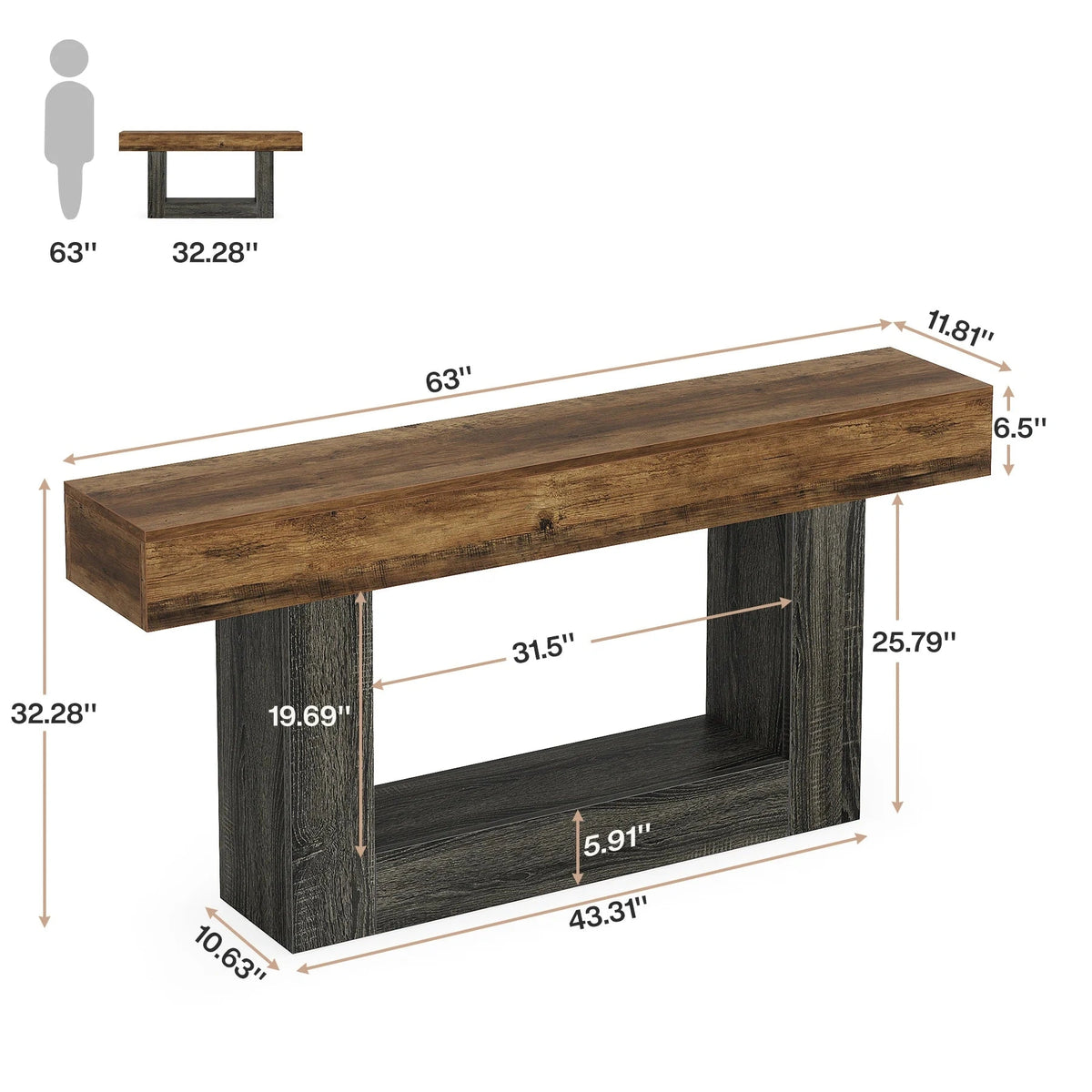 Brynvale Narrow Console Table (63")