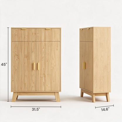 Liora Fluted Storage Shoe Cabinet (31.5")