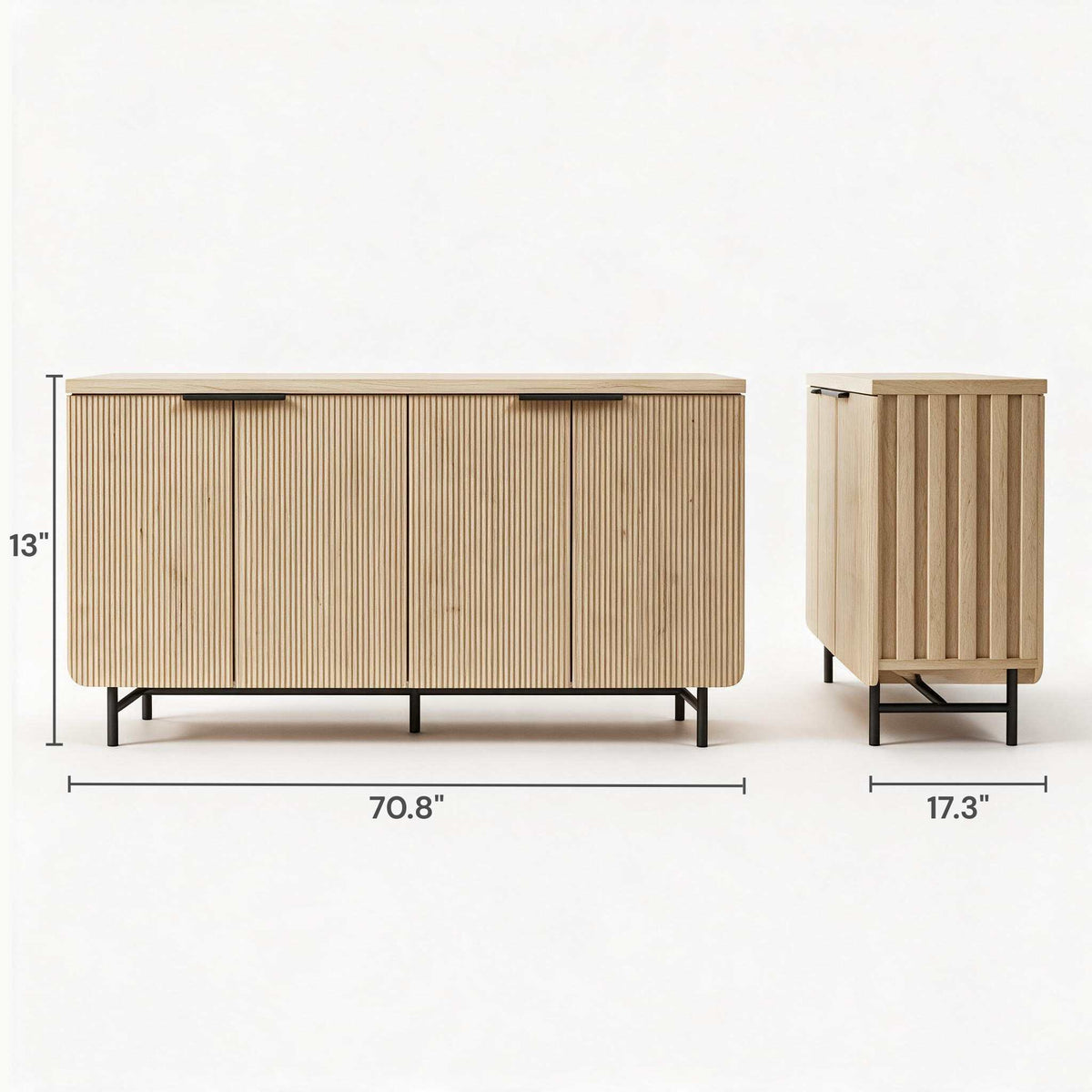 Lorien Fluted Media Console (71")