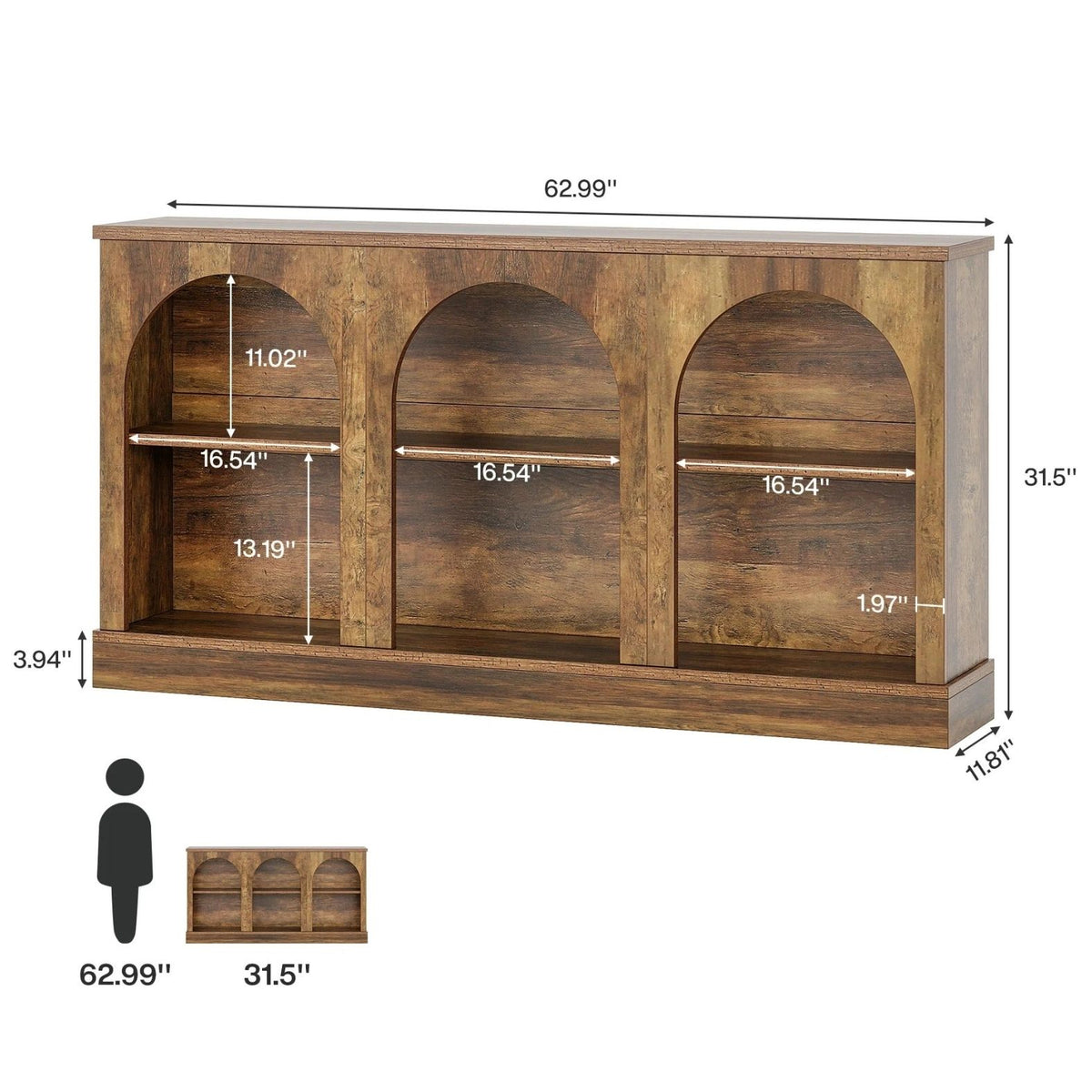 Arquen Open-Shelf Console Table (63")