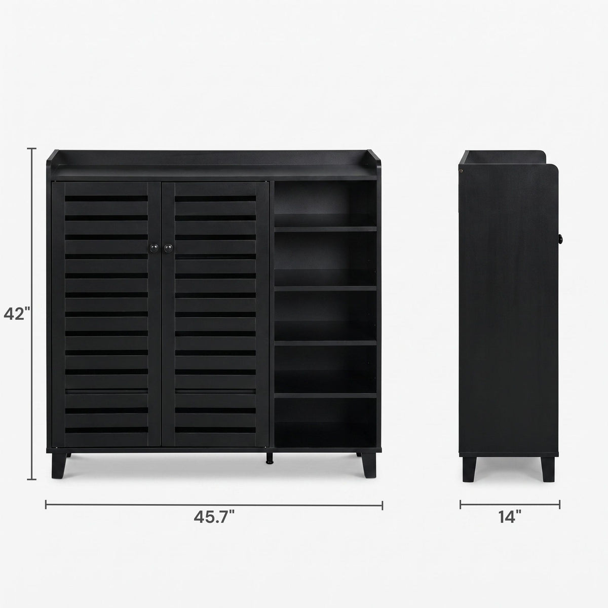 Sylvan Black Shoe Cabinet (45.7")