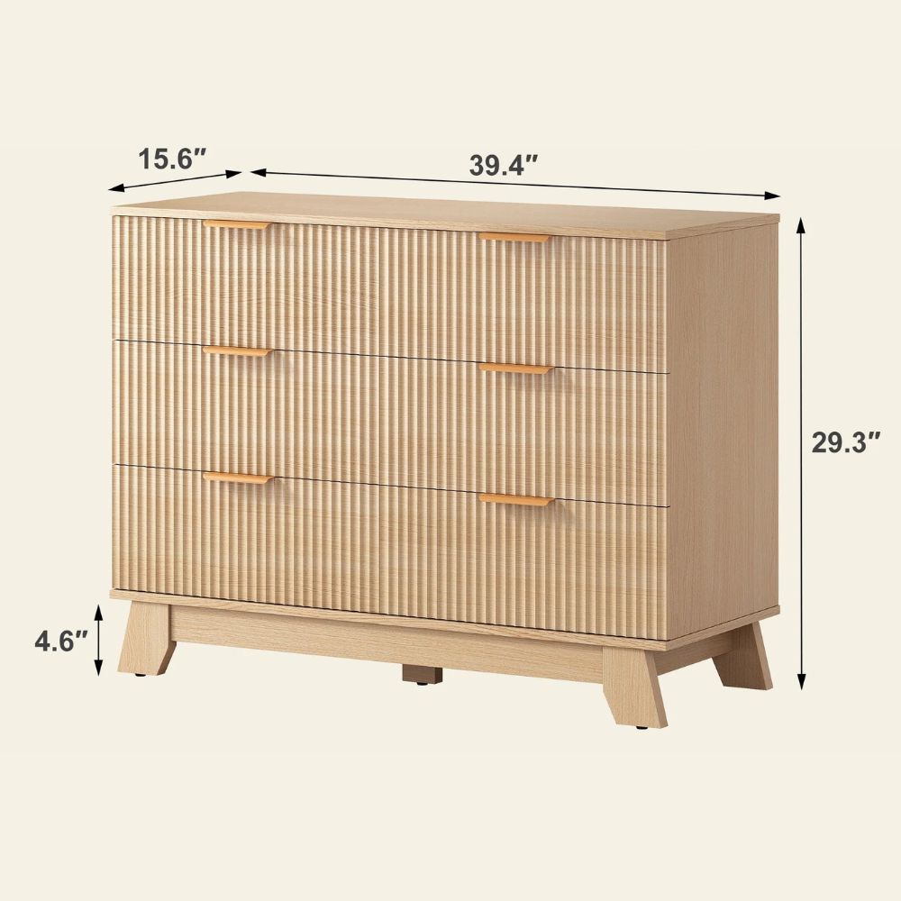 Perrin Fluted 6-Drawer Dresser (39.4")
