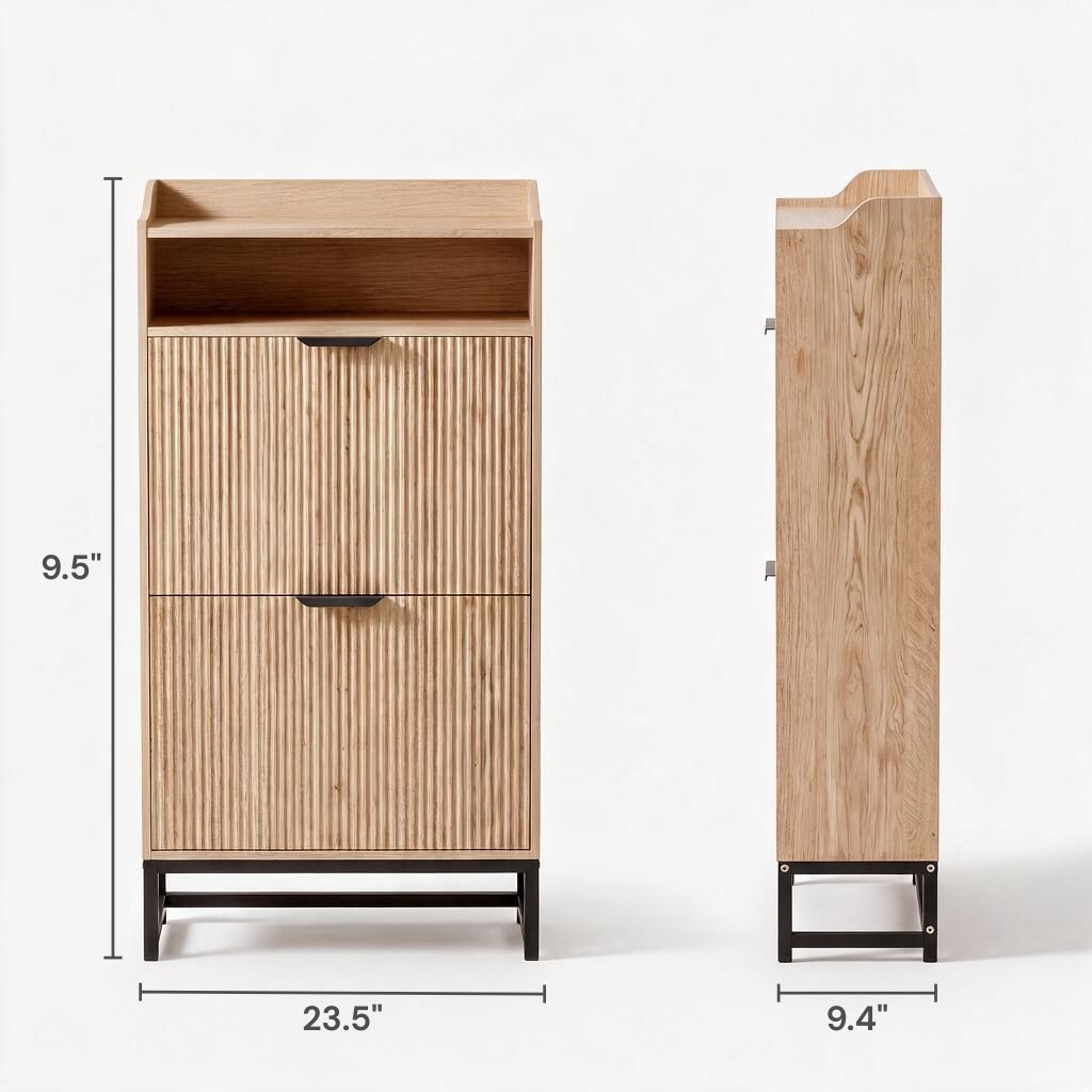 Valmere Wave Fluted Shoe Cabinet (30")