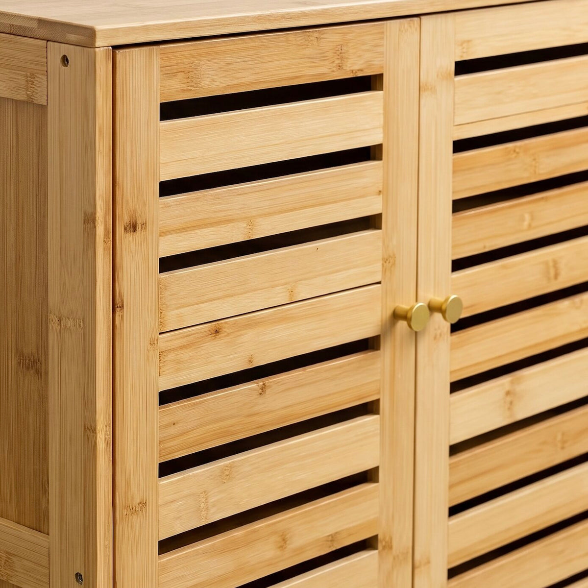 Sorella Compact Bamboo Slatted Shoe Cabinet (30")