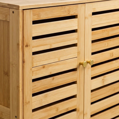 Sorella Bamboo Slatted Shoe Cabinet (35.6")