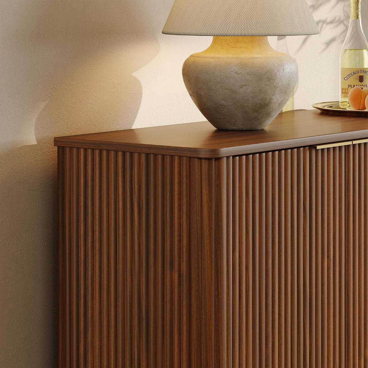 Ismara Walnut Fluted Console Table (67")
