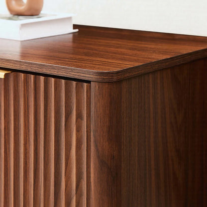 Ismara Walnut Fluted Console Table (67")