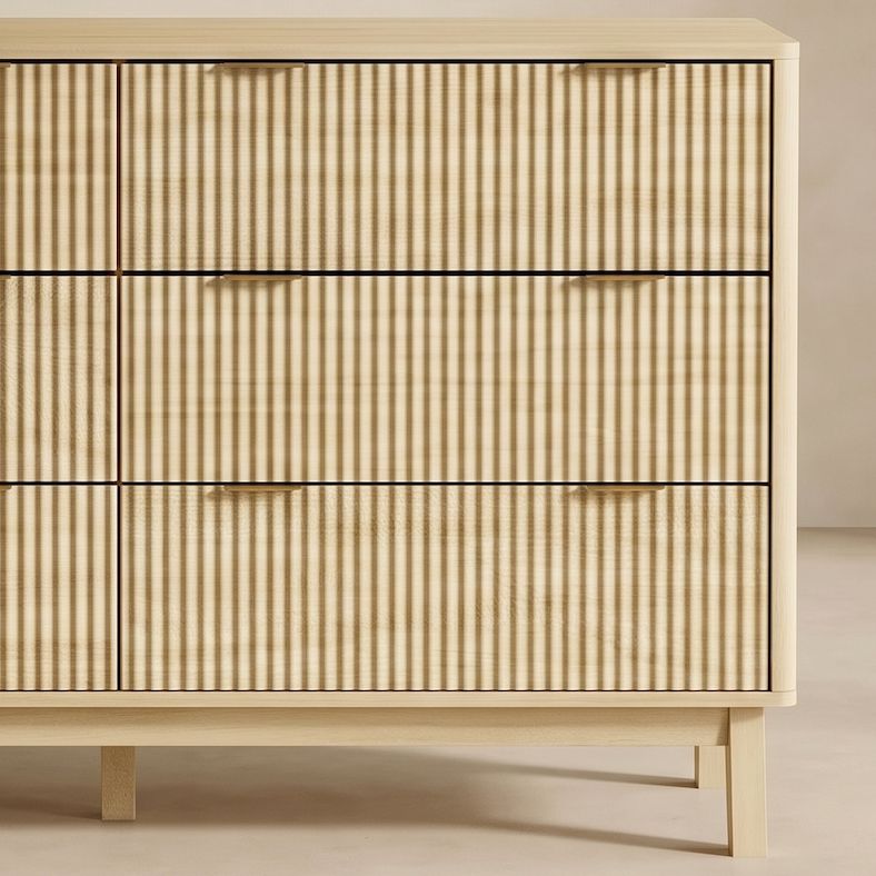 Ondara Fluted 6-Drawer Dresser (54")