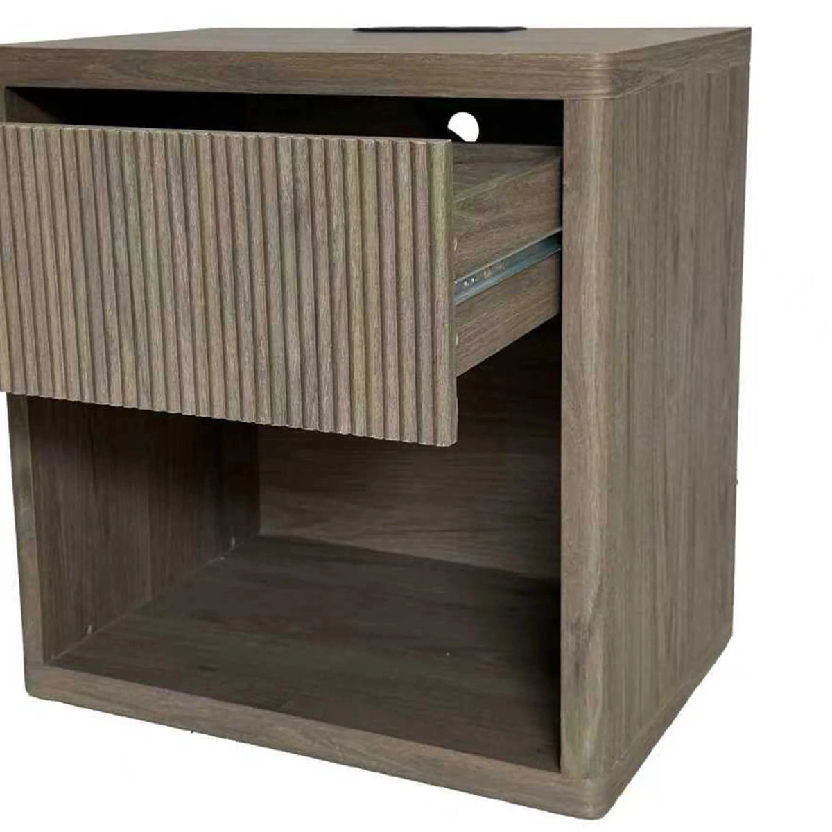 Cendrine Glass-Accented Nightstand