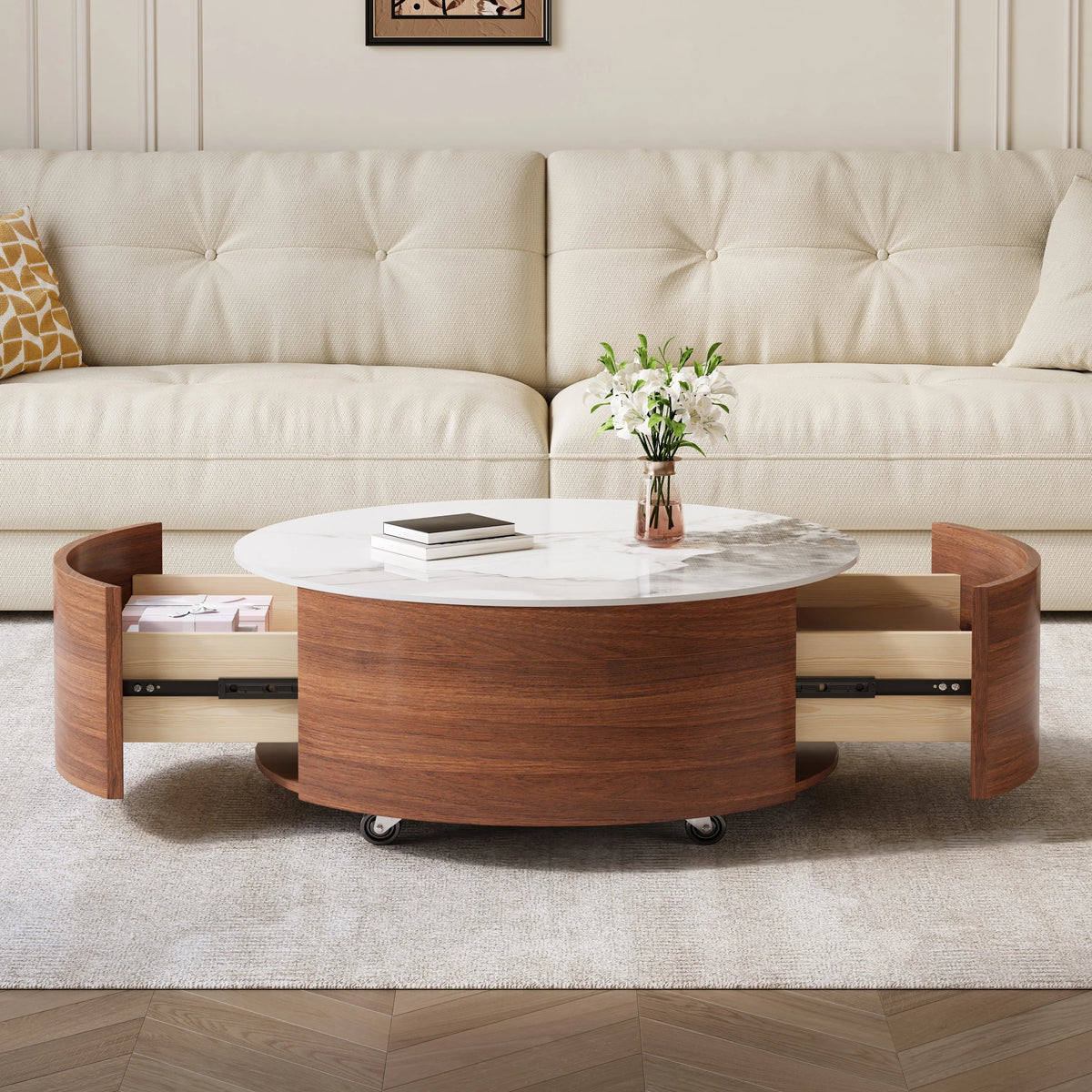 Marceline Walnut Coffee Table (29.5")