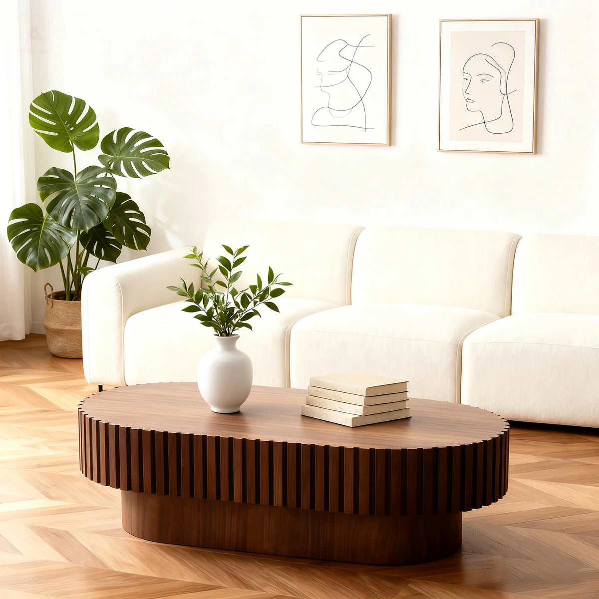 Tavira Fluted Coffee Table (43")
