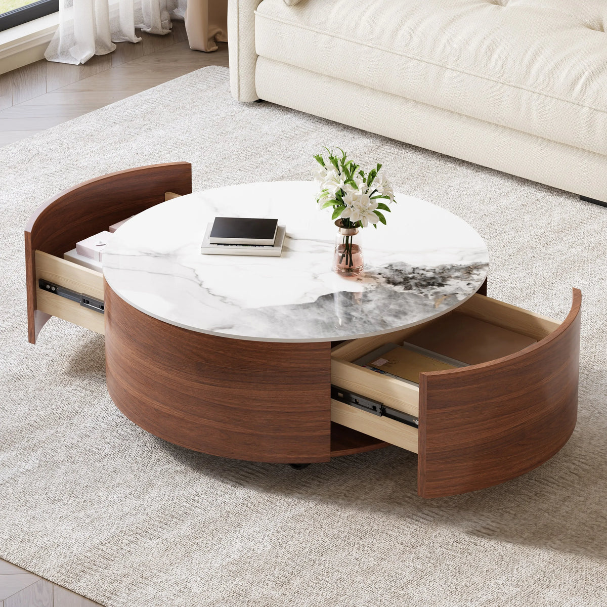 Marceline Walnut Coffee Table (29.5")