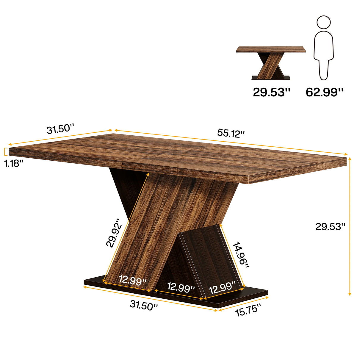 Marrow Rectangular Dining Table (55")