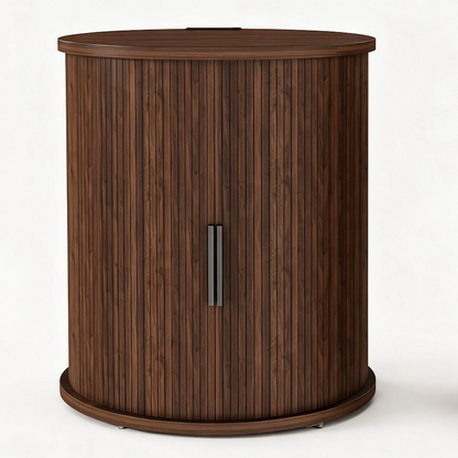 Thalor Walnut-Toned Charging Nightstand
