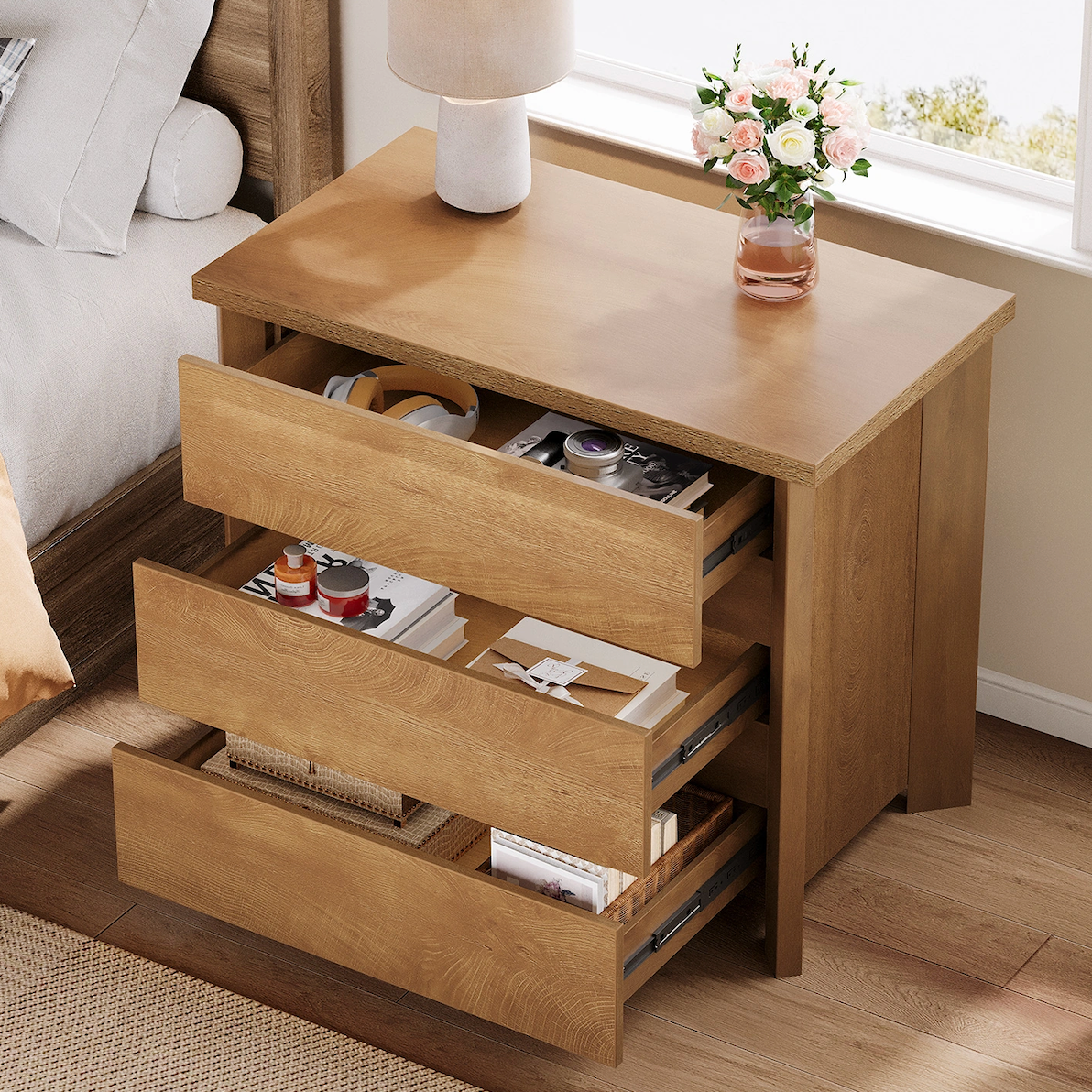 Haldane Oak Drawer Nightstand 31.5"