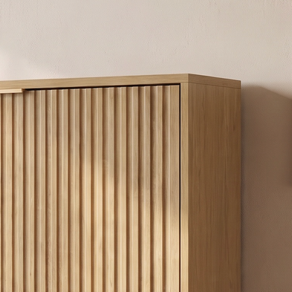 Aveline Natural Fluted Shoe Cabinet (30")